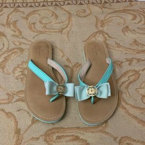 Kate Spade Teal Bow Flip Flops